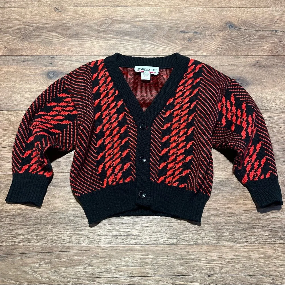 Vintage Jordache‎ Zebra Print Knit Cardigan Size 5T